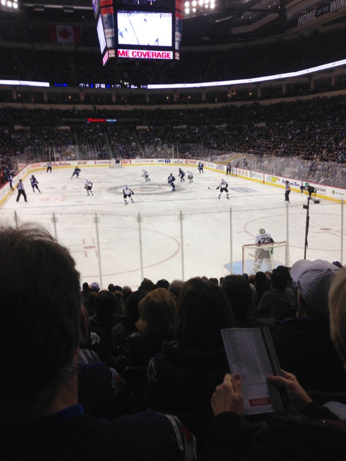 A photo from last nights Winnipeg Jets game at the MTS Center